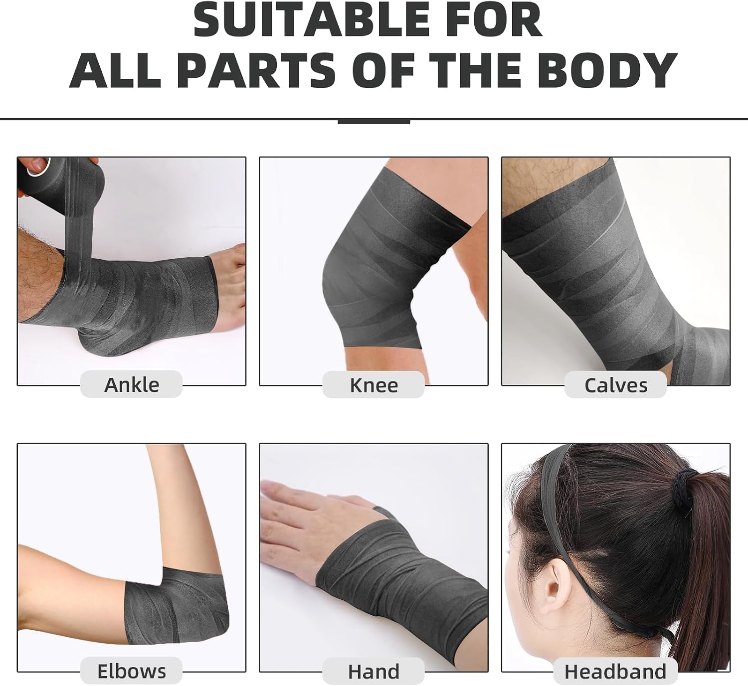 Pre Wrap Tape 4-Rolls 120 Yds Athletic Foam Underwrap for Sports | Soft, Breathable, Skin-Friendly and Latex-Free, Protect for Ankles Wrists Hands and Knees, 2.75 Inches - Black