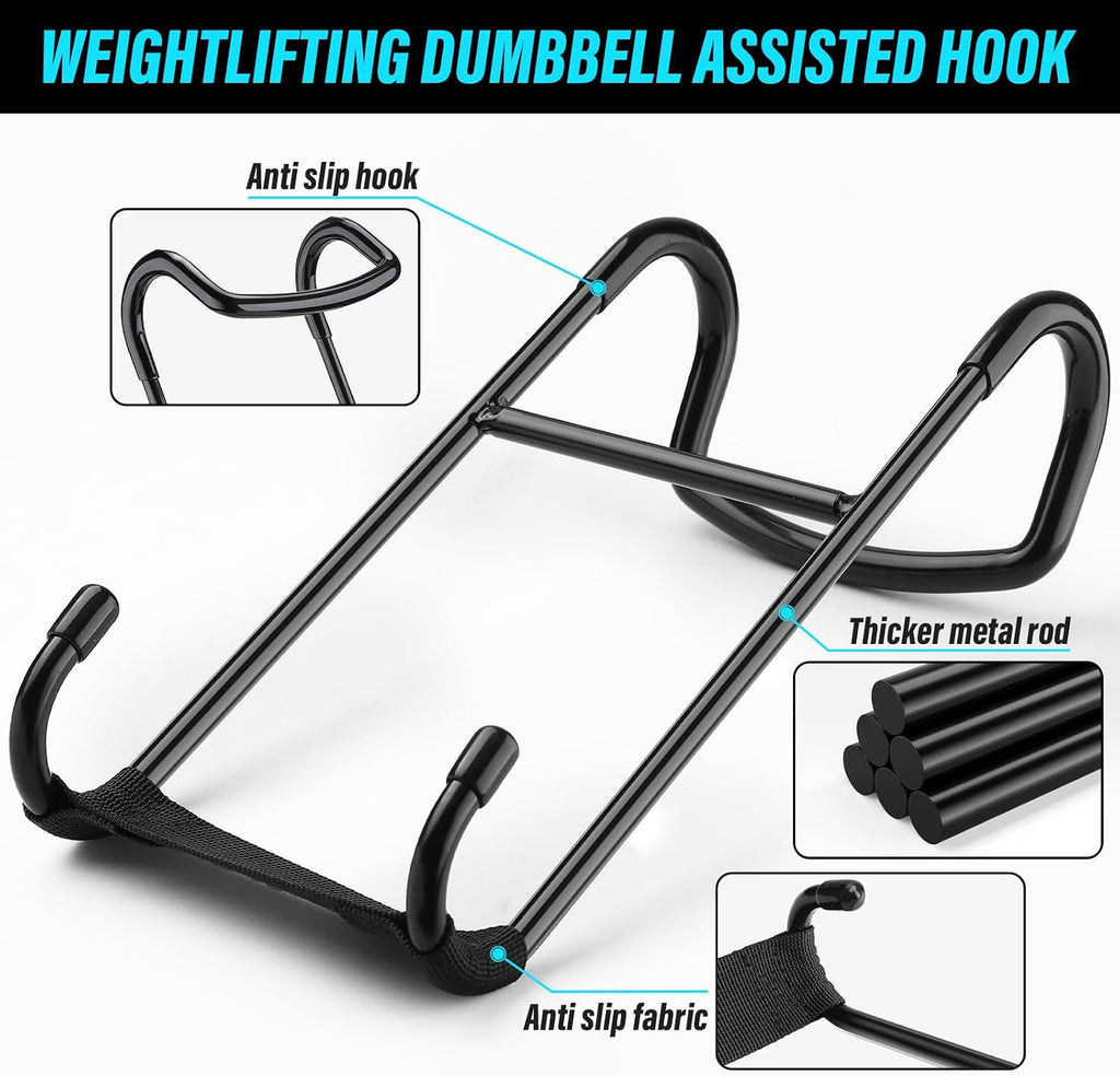 Dumbbell Spotter Hooks Hangers, Heavy Power Dumbbells Rack Attachments for Dumbbell Bench Press Hold up 225LB, Safety Connector Perfect for Hanging Dumbbells to Barbells for Chest Workout