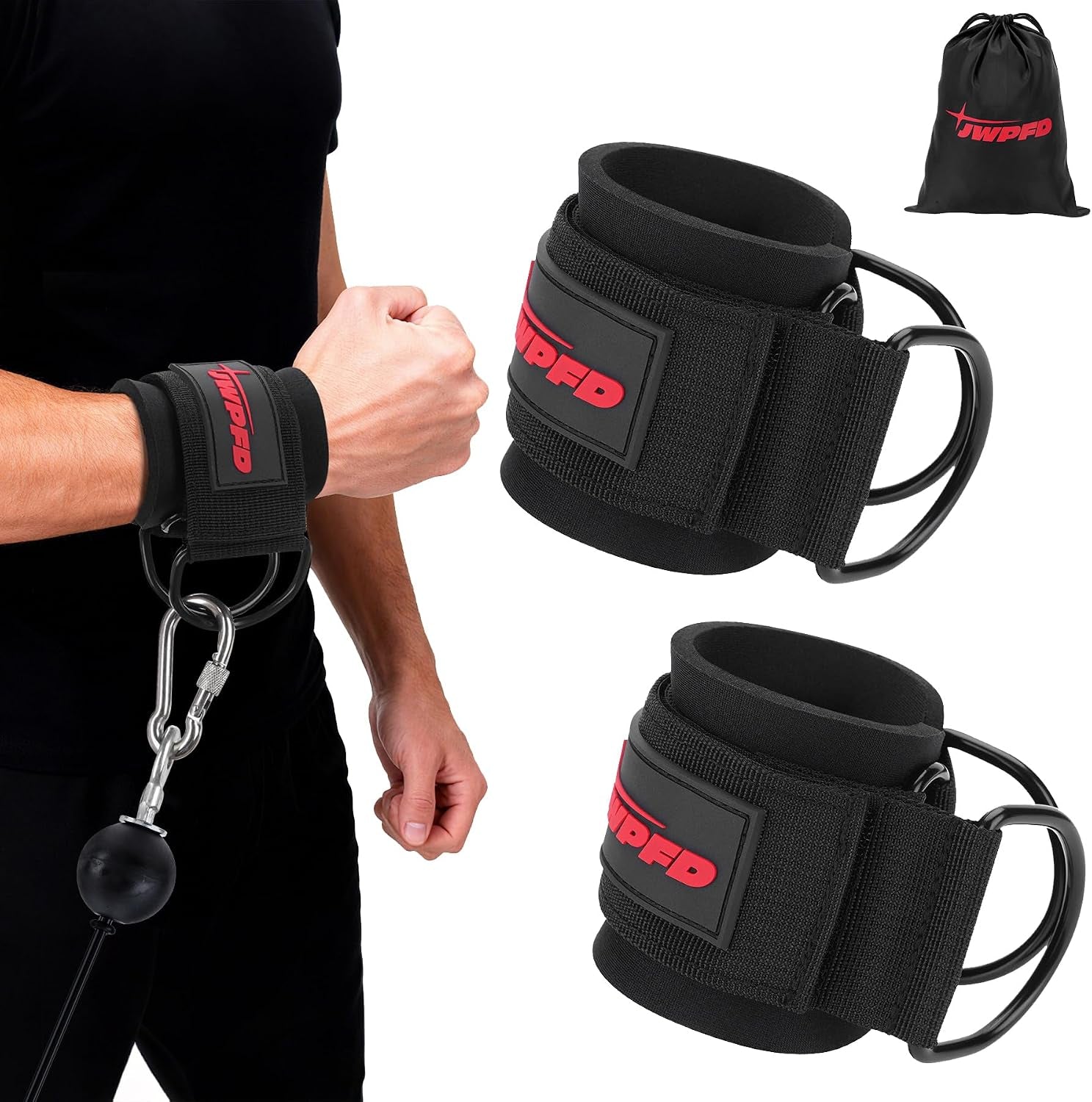 Wrist Straps for Cable Machines Wrist Cuffs for Men Woman Neoprene Padded Straps for Gym Strength Training Equipment