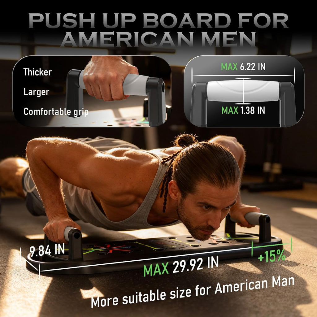 Push up Board Fitness, Portable Pushup Board for Men, Foldable Push up Bar, Workout Home Gym Equipment, 20 in 1 Exercise Pushup Handles for Floor, Strength Training Equipment for Men