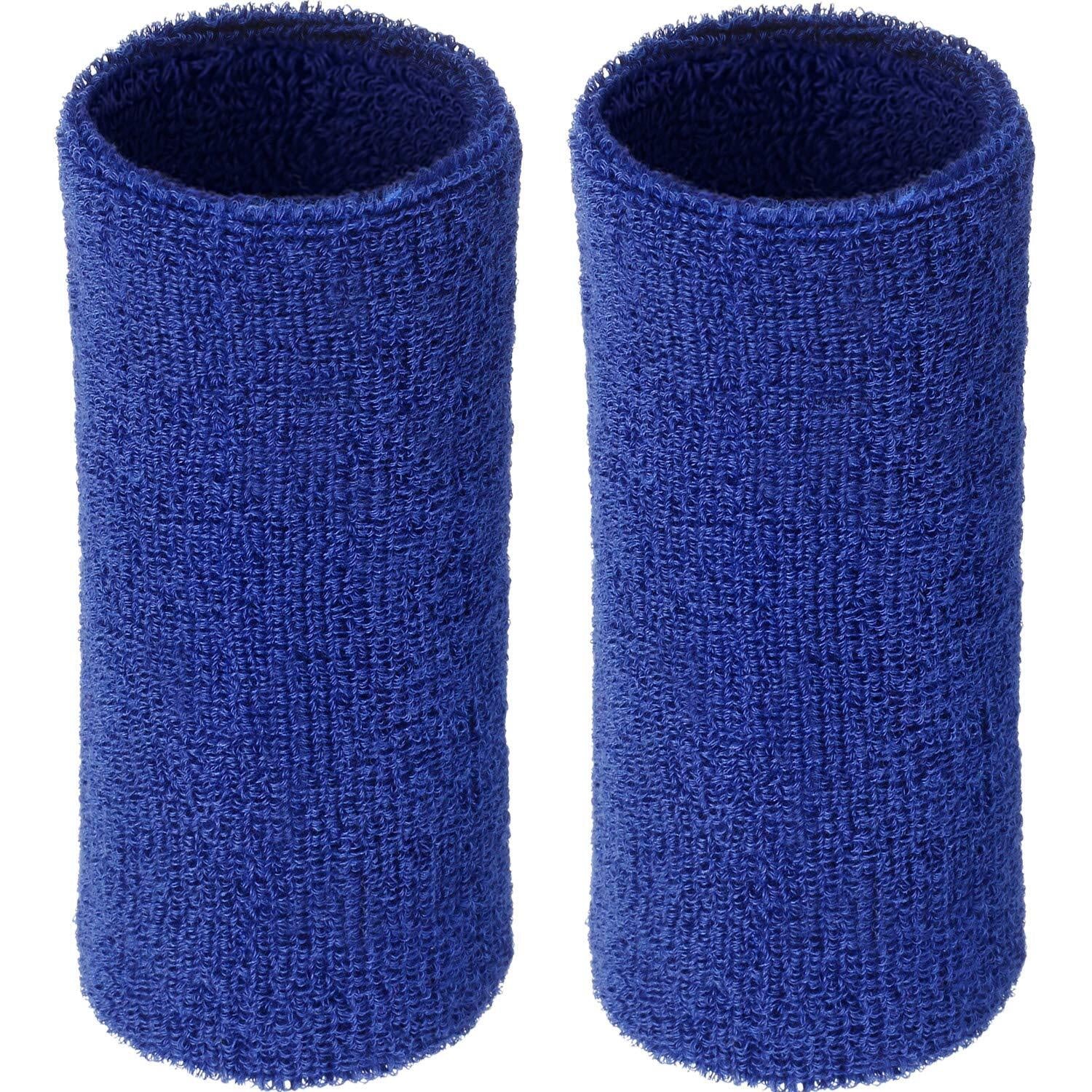 2 Pack 6 Inch Elastic Wrist Sweatband Sport Athletic Wrist Bands for Men Women