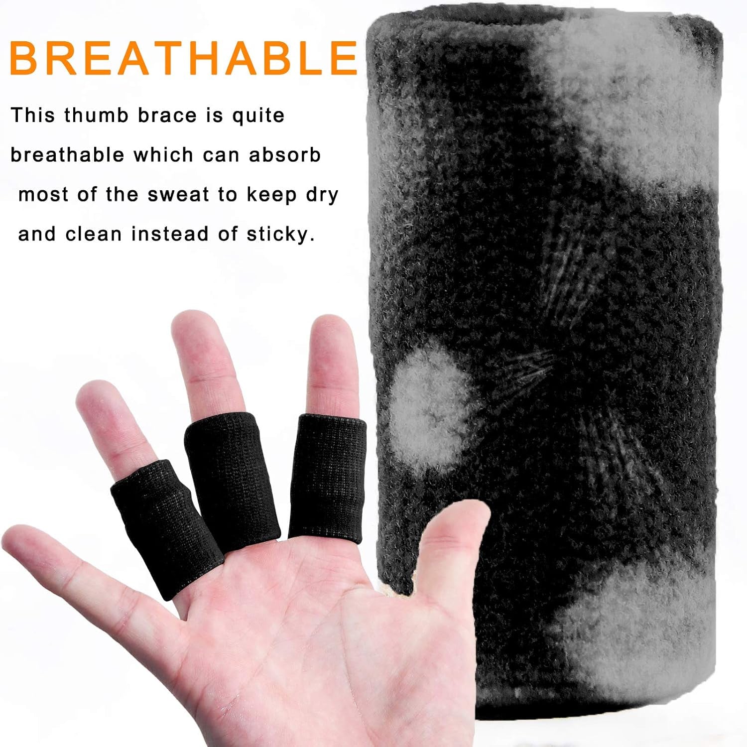 Finger Sleeves , Thumb Splint Brace for Finger Support, Breathable Elastic Finger Tape, Compression Pression Protector for Reliving Pain, Triggger Finger, Compression Aid for Sports, 10PCS (Black)