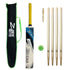 Cricket Bat Junior Size Kit with Wickets Stumps and Soft Tennis Tape Ball Red