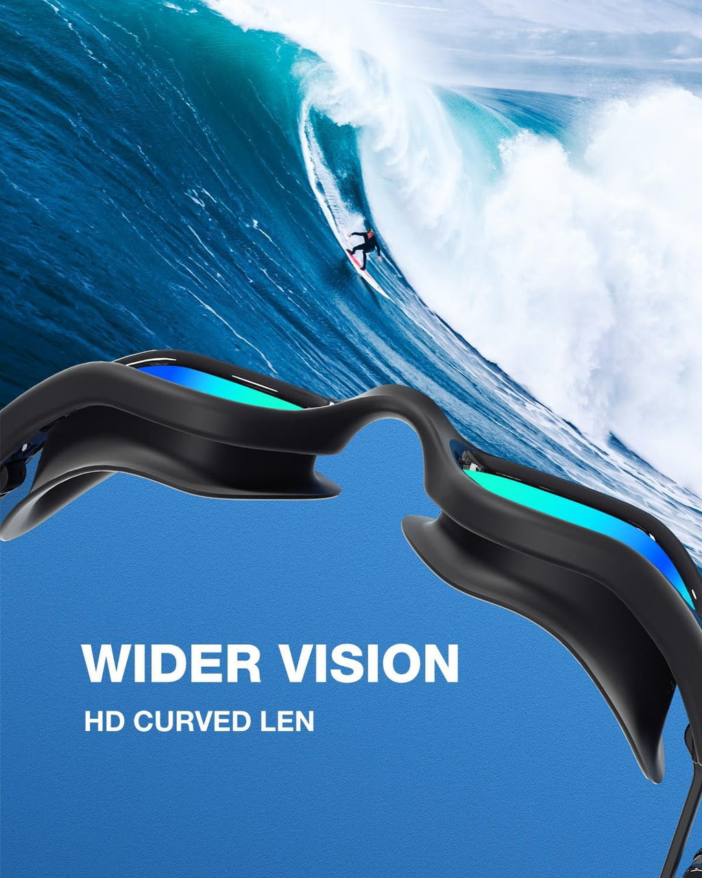 Swim Goggles Adult, G1 Air Unisex No Leak Anti-Fog with Swim Cap | UV400 Protection, Wide Panoramic View, Soft Silicone Gasket