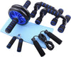 Ab Roller Kit, 5-In-1 with Knee Pads, Push-Up Bars & Jump Rope | Stainless Steel, Non-Slip TPR, Floor Safe, Home Gym Equipment Suitable for Physical Training