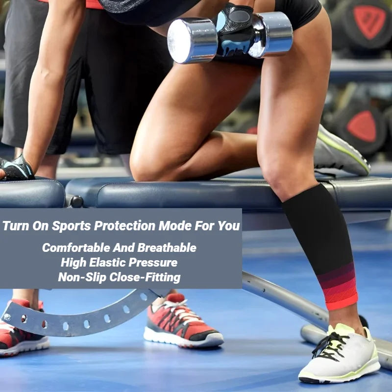 1Pair Calf Compression Sleeves Running Leg Sleeve 20-30Mmhg Socks for Shin Splint Men Women Varicose Vein Fatigue Relief