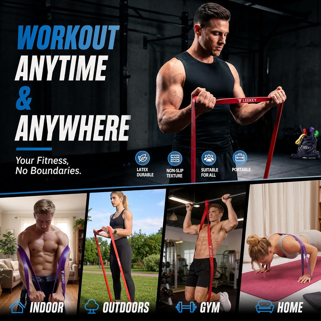 Resistance Bands for Pull up Assist, Exercise & Workout Bands Set | Long Resistance Bands for Pull up Assist, Strength Training, Physical Therapy, Stretching, Home Gym