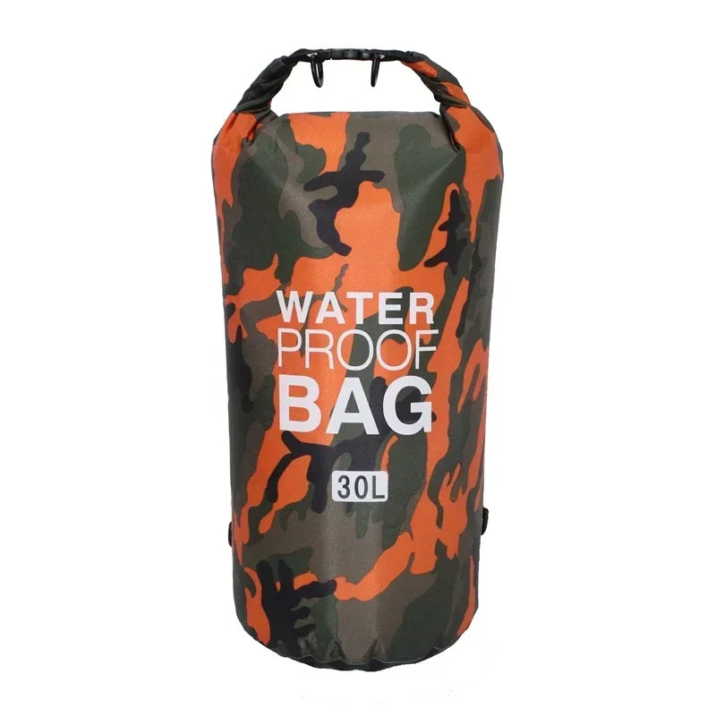 30L Outdoor Camouflage Waterproof Dry Bags Portable Rafting Diving Dry Bag Sack PVC Swimming Bags for River Trekking
