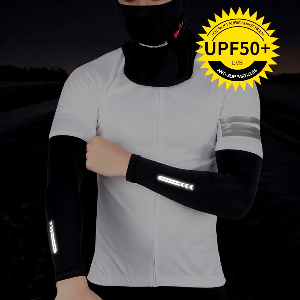 1 Pair UV Sun Protection Cooling Arm Sleeves for Men &amp; Women - UPF 50 Sports Compression Cooling Athletic Sports Sleeves