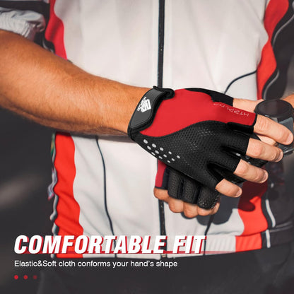 Bike Gloves Cycling Gloves Biking Gloves for Men Women with Anti-Slip Shock-Absorbing Pad,Light Weight,Nice Fit,Half Finger Bicycle Gloves