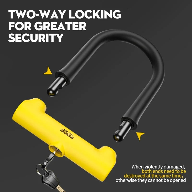 XUNTING Bicycle U-Shaped Lock Safety Lock for Bicycle Accessories for Motorcycle Electric Scooter Mountain and Road Bike Lock