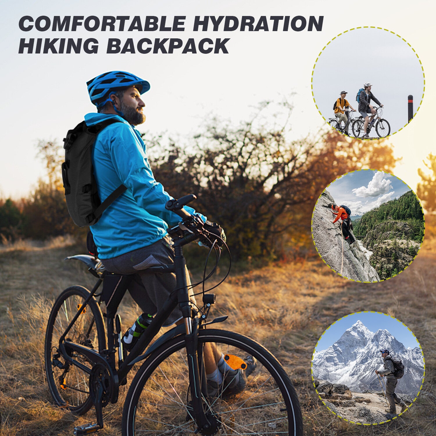 Cycling Hydration Bladder - 3L Leakproof Water Bag for Backpacks (BPA Free) USA