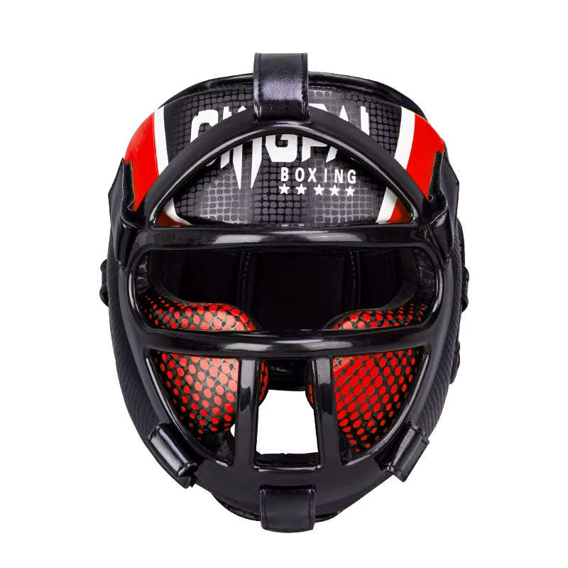 Muay Thai Martial Taekwondo W/Mask Kids/Adults Headgear Muay Sparring Equipment Protector New Training Head Arts Boxing Helmet