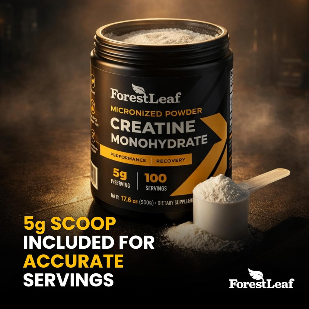 Micronized Creatine Monohydrate Powder - Maximize Muscle Growth & Strength - Unflavored Creatine for Women and Men - 5G per Serving - 100 Servings