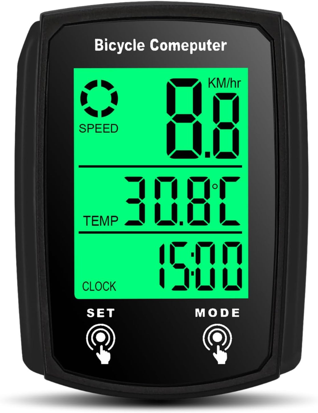 Bike Computer Wired, Bicycle Odometer Wired MPH KM/H Bike Speedometer Waterproof Bike Odometer with Touch Sensor Switch, Big Digital LCD Screen, Automatic Wake-Up