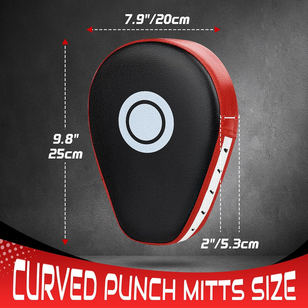 Punching Mitts Kick Pack Set, Boxing Pads Curved Focus Punching Mitts Kickboxing Striking Target Pads for Kids Men Women, Martial Arts Training Equipment for Boxing Taekwondo Karate Muay Thai