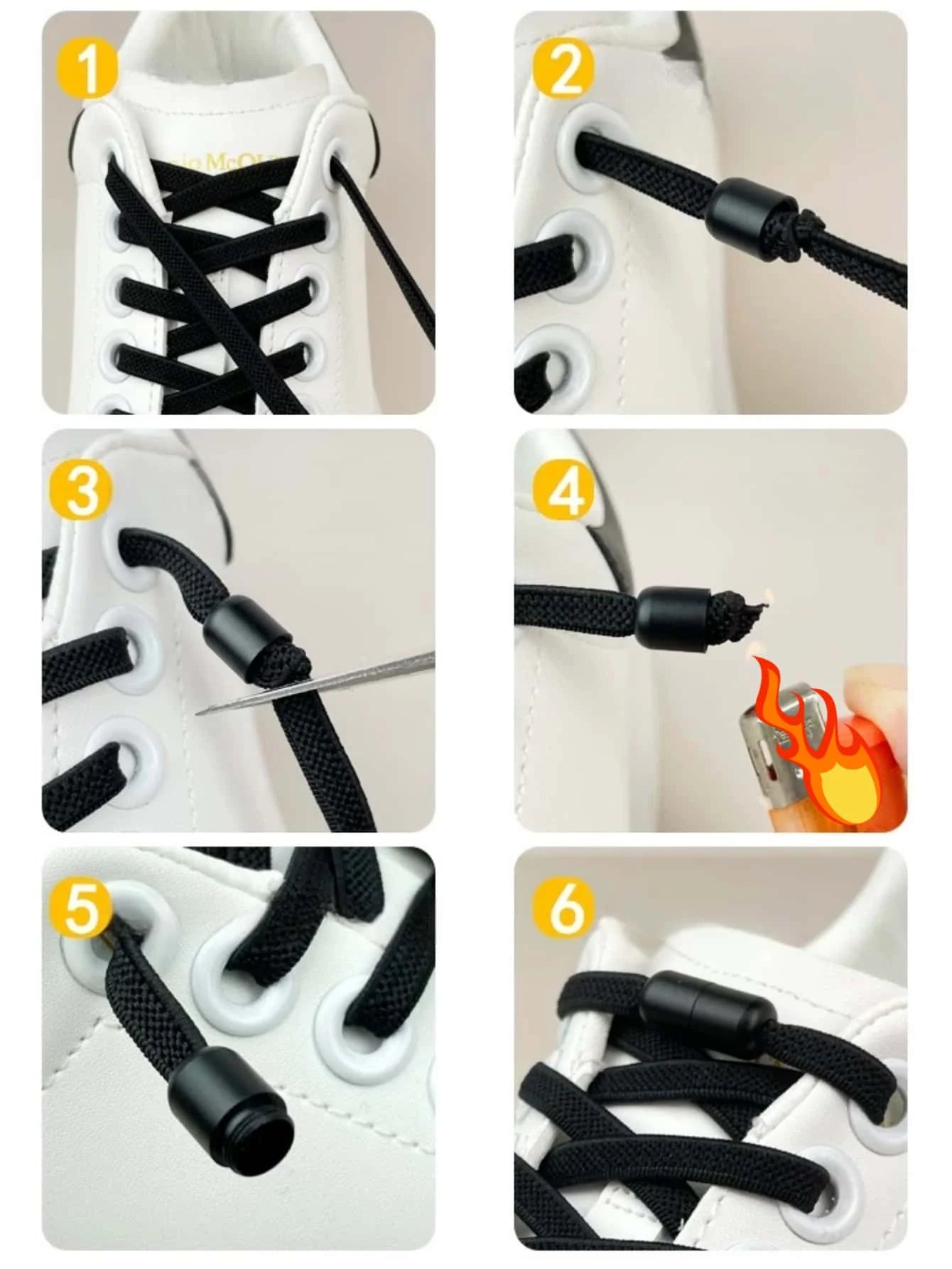 Elastic No Tie Shoelaces Semicircle Shoe Laces for Kids and Adult Sneakers Shoelace Quick Lazy Metal Lock Laces Shoe Strings