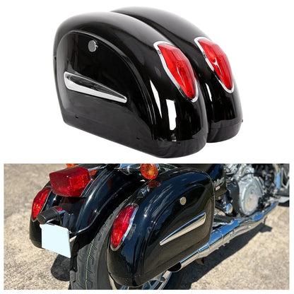 Universal Motorcycle Saddle Bags W/ Lights &amp; Locks Fit Motorcycle Crusier Honda Yamaha Harley Suzuki Kawasaki