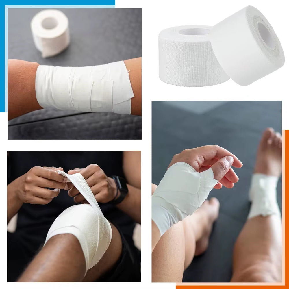 White Athletic Tape -Strong Adhesive Sports Tape No Sticky Residue Easy Tear Athletic Tapes &amp; Wraps,Gymnastics Tape for Athletes