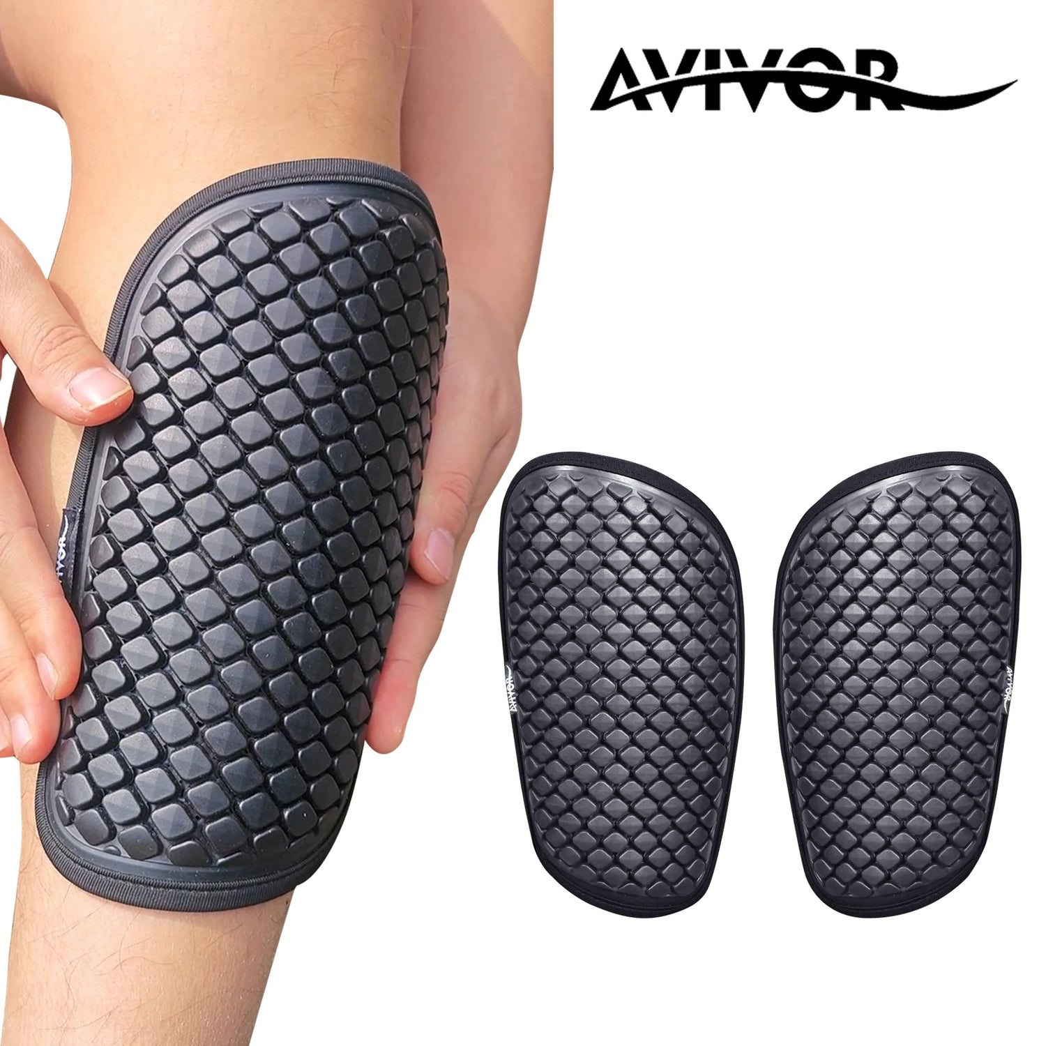 AVIVOR Soccer Shin Guards for Adults &amp; Youth, Breathable 3-Layer Protective Design, Multi-Sport Support for Football Match Day