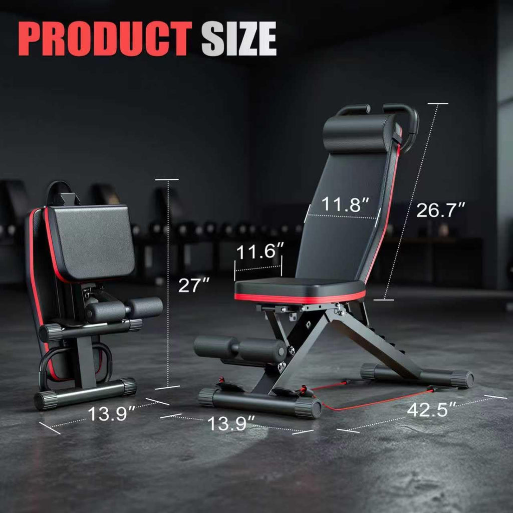 Adjustable Weight Bench, Workout Benches with Leg Extension, Foldable Incline Decline Bench Press,Full Body Strength Training Equipment for Home Gym