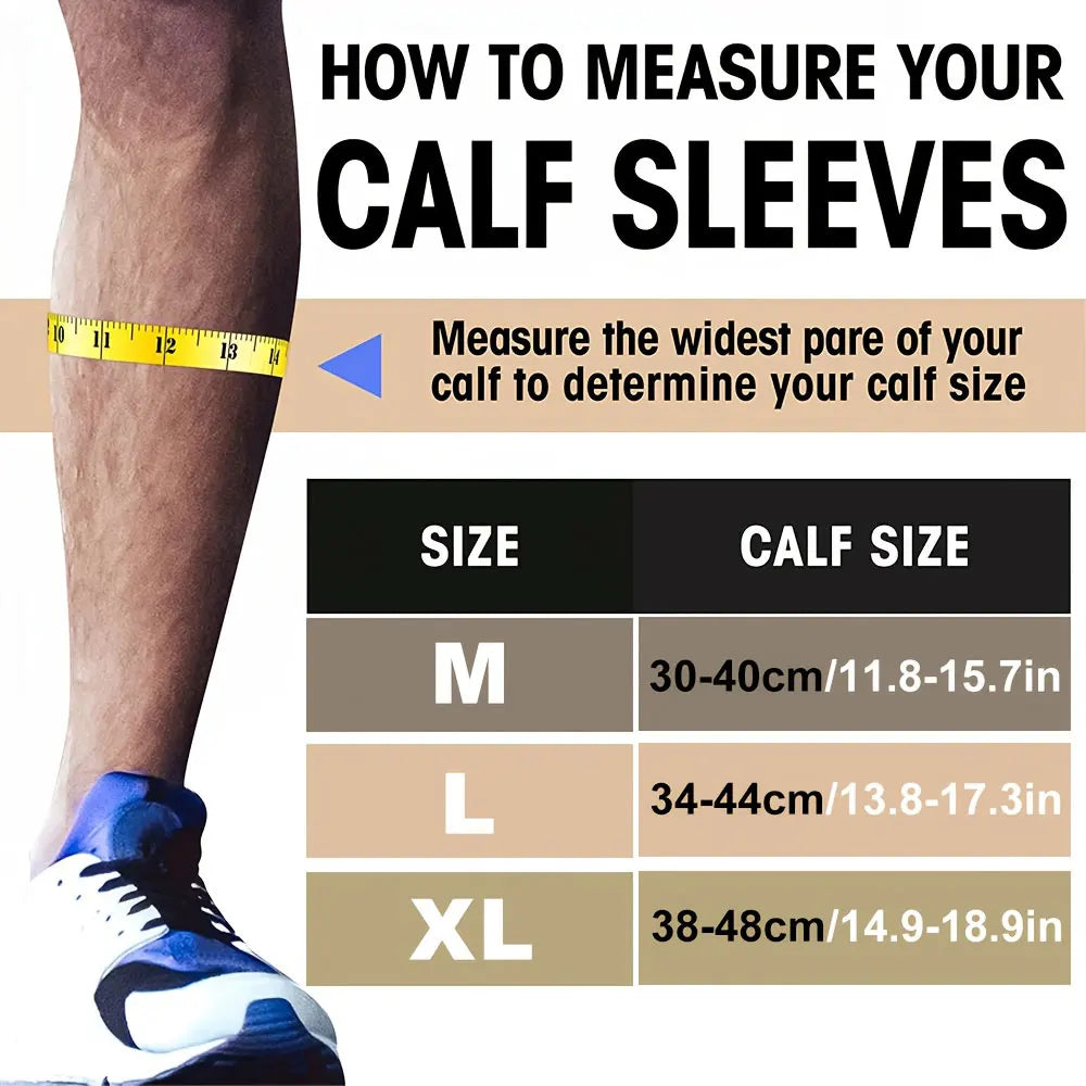 1 Pair Calf Compression Sleeves Men Women - Footless Compression Socks Support for Varicose Veins, Nursing, Pregnancy, Running