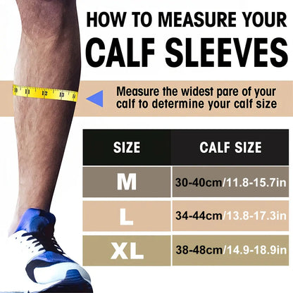 1 Pair Calf Compression Sleeves Men Women - Footless Compression Socks Support for Varicose Veins, Nursing, Pregnancy, Running