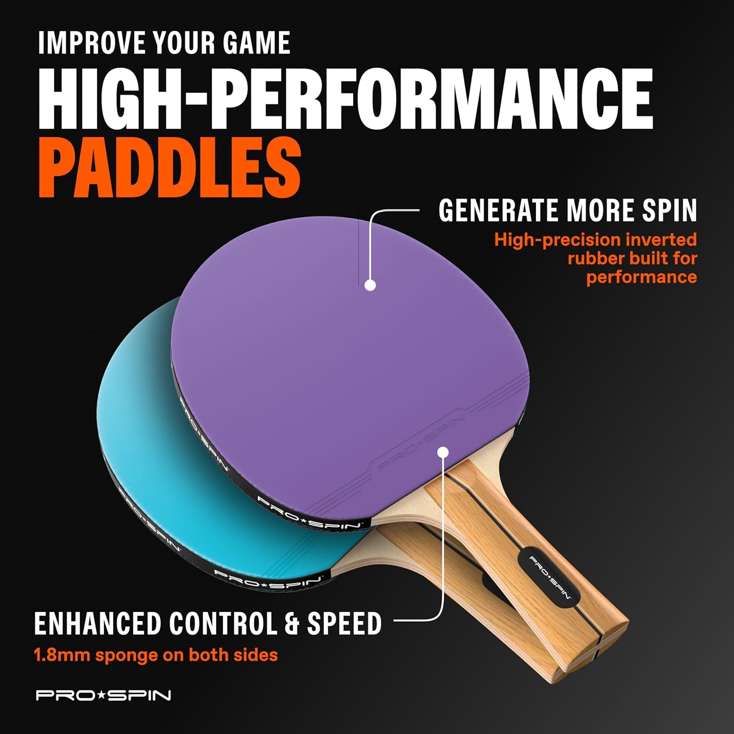 Ping Pong Paddles - High-Performance Set with Premium Table Tennis Rackets, 3-Star Ping Pong Balls, Compact Storage Case | Professional Quality Ping Pong Paddle Set | Indoor & Outdoor Games