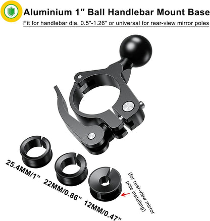 1 Ball Mount Base for Handlebar Compatible with RAM Mounts Motorcycle Phone NEW