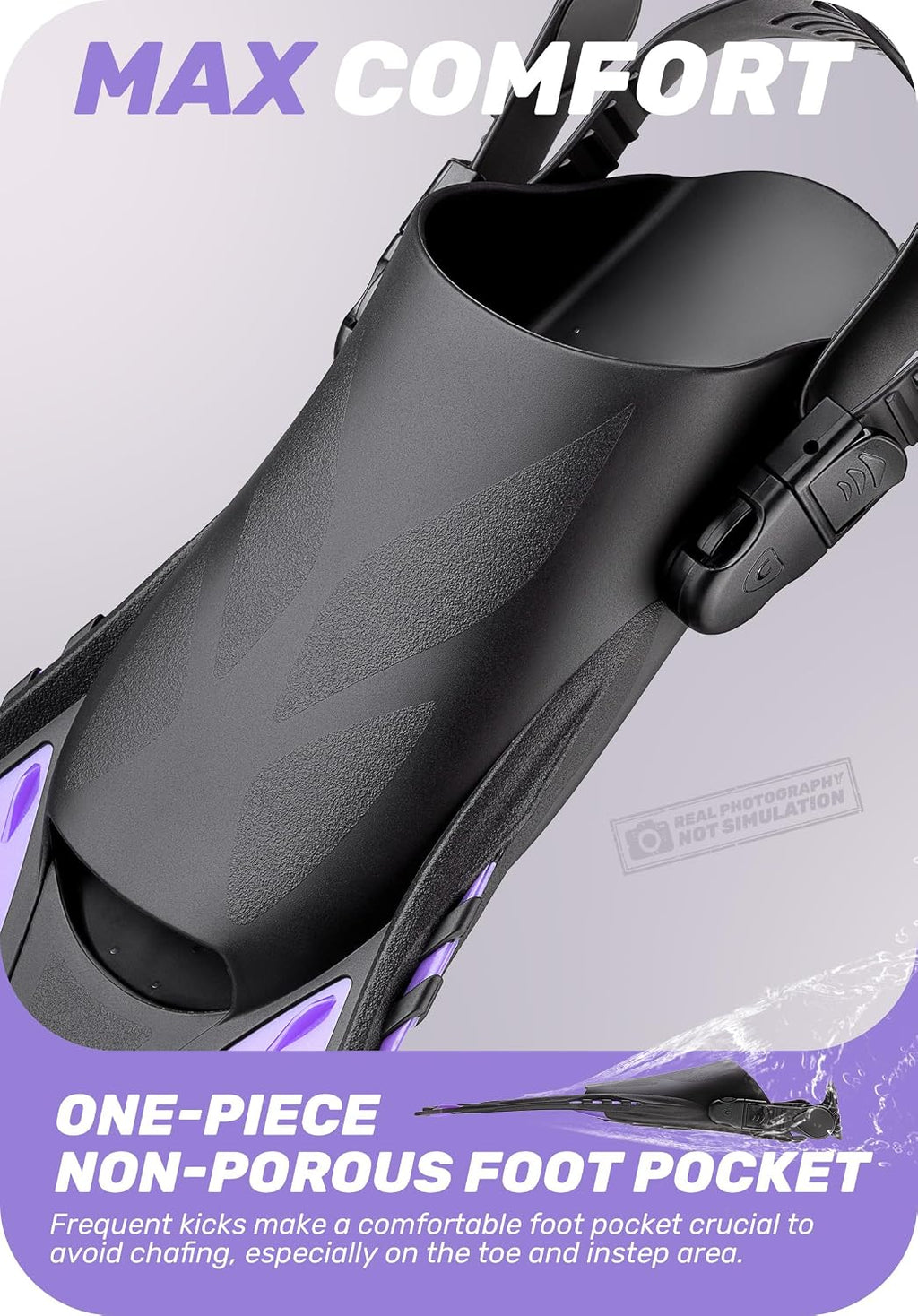 Snorkel Fins, Travel Size Short Flippers for Snorkeling Swimming | Adjustable Swim Fins Flexible Open Heel Lightweight Scuba Diving Fins for Adult Men Women Kids Ideal for Recreational Use