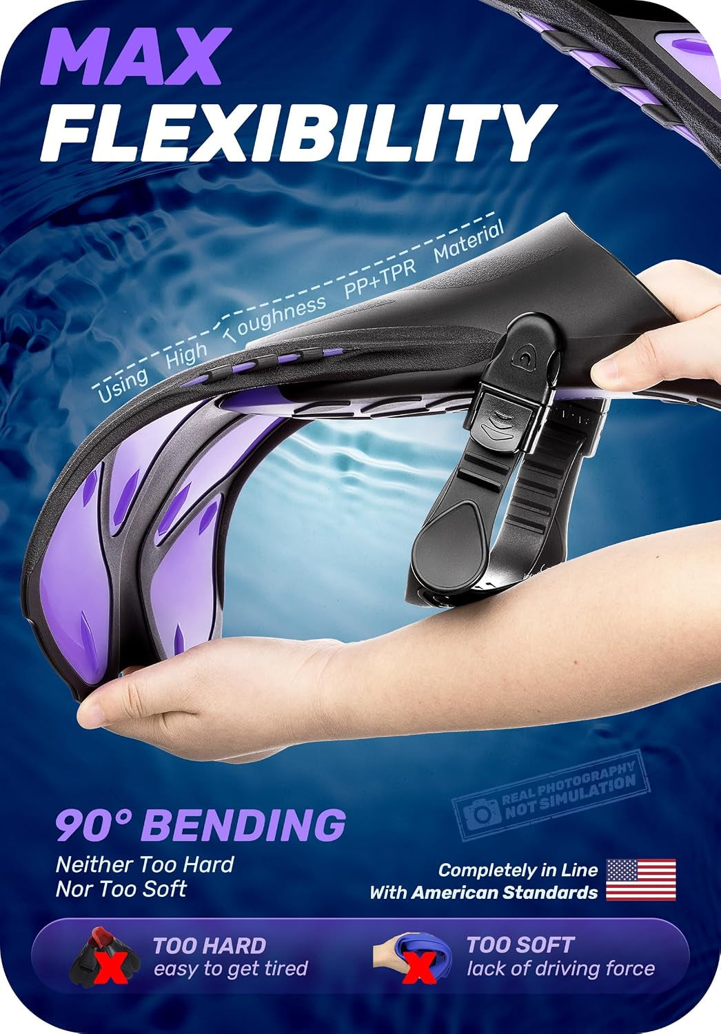 Snorkel Fins, Travel Size Short Flippers for Snorkeling Swimming | Adjustable Swim Fins Flexible Open Heel Lightweight Scuba Diving Fins for Adult Men Women Kids Ideal for Recreational Use