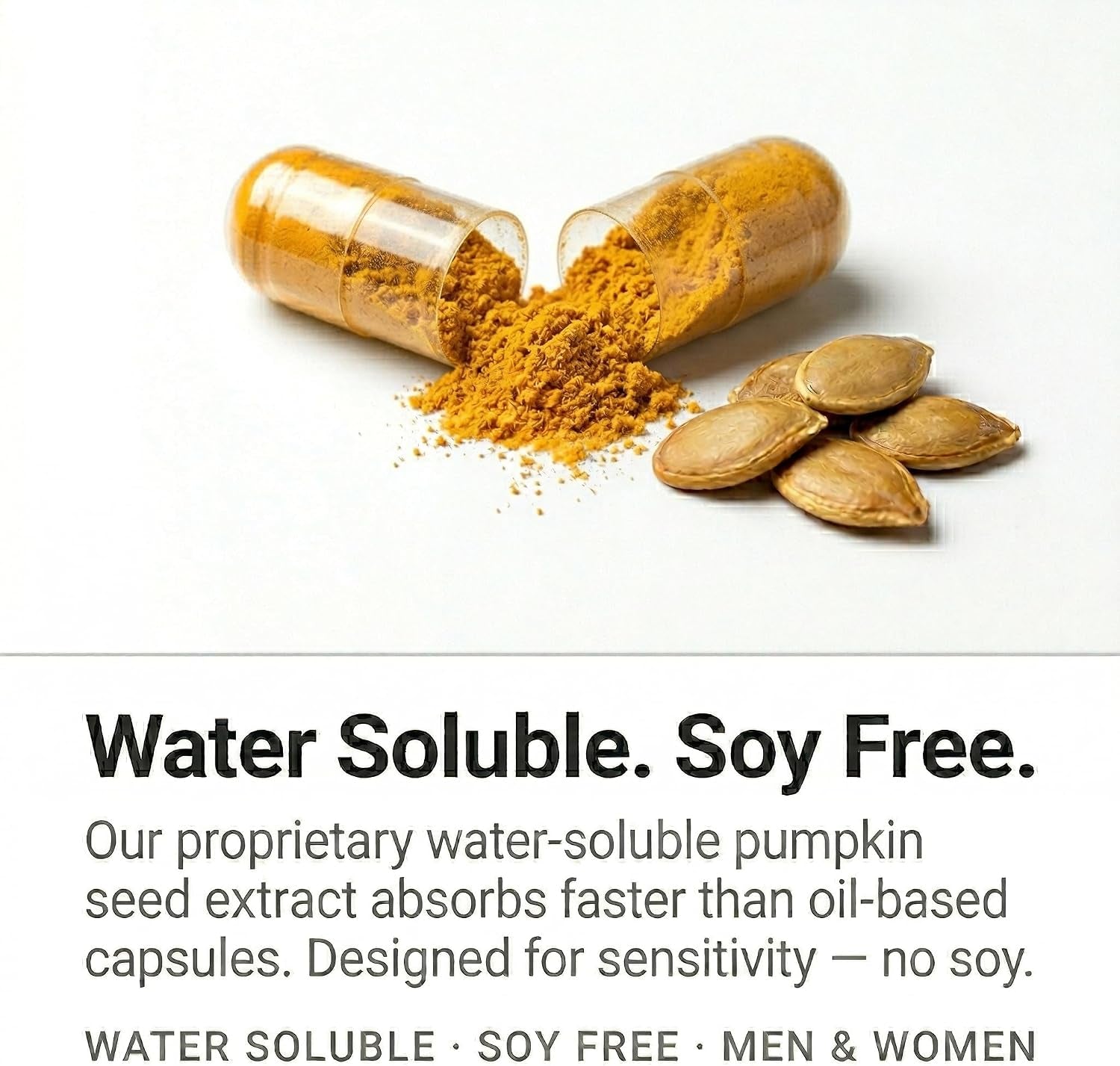 Overactive Bladder Control for Women and Men Support, Frequent Urination, Nocturia or Incontinence, 60 Vegetarian Capsules, 1 Bottle, Soy Free Pumpkin Seed Extract Supplement