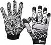 Football Gloves - Game Day Football Receiver Gloves with High Tack Silicone Grip, Superior Support and Protection - Black and White - Youth-Large