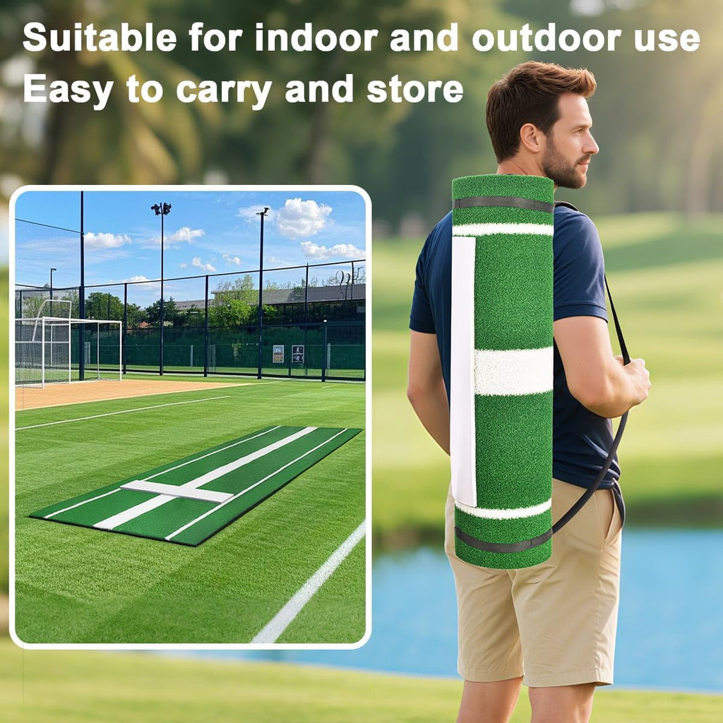 Softball Pitching Mat, 10' X 3' Baseball Hitting Mat, Anti-Slip Anti-Fade Pitch Practice Mat, Softball Pitching Mound for Outdoor/Indoor