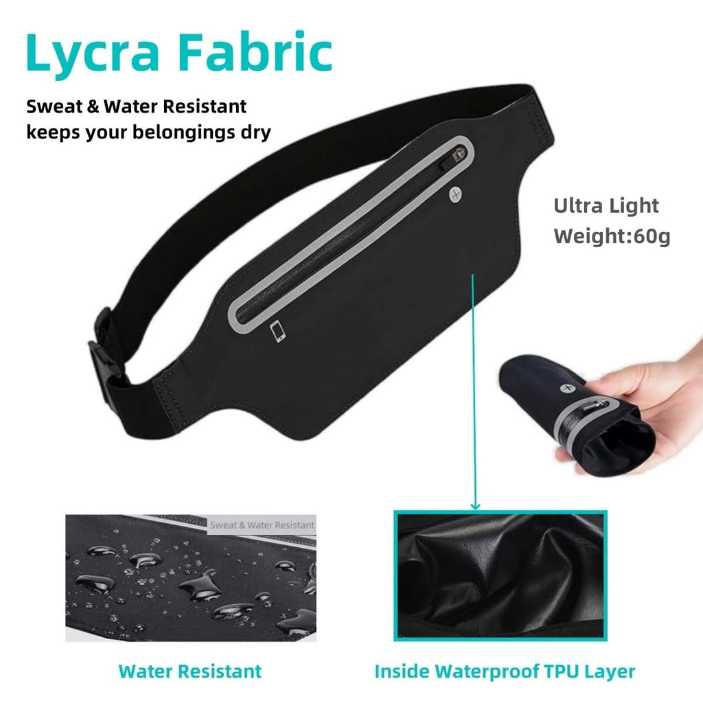 Slim Running Belt Fanny Pack Running Phone Hold Pouch Bag for Workout Jogging