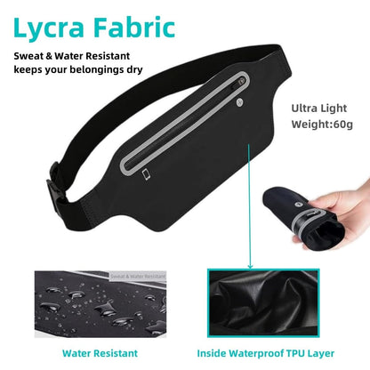 Slim Running Belt Fanny Pack Running Phone Hold Pouch Bag for Workout Jogging