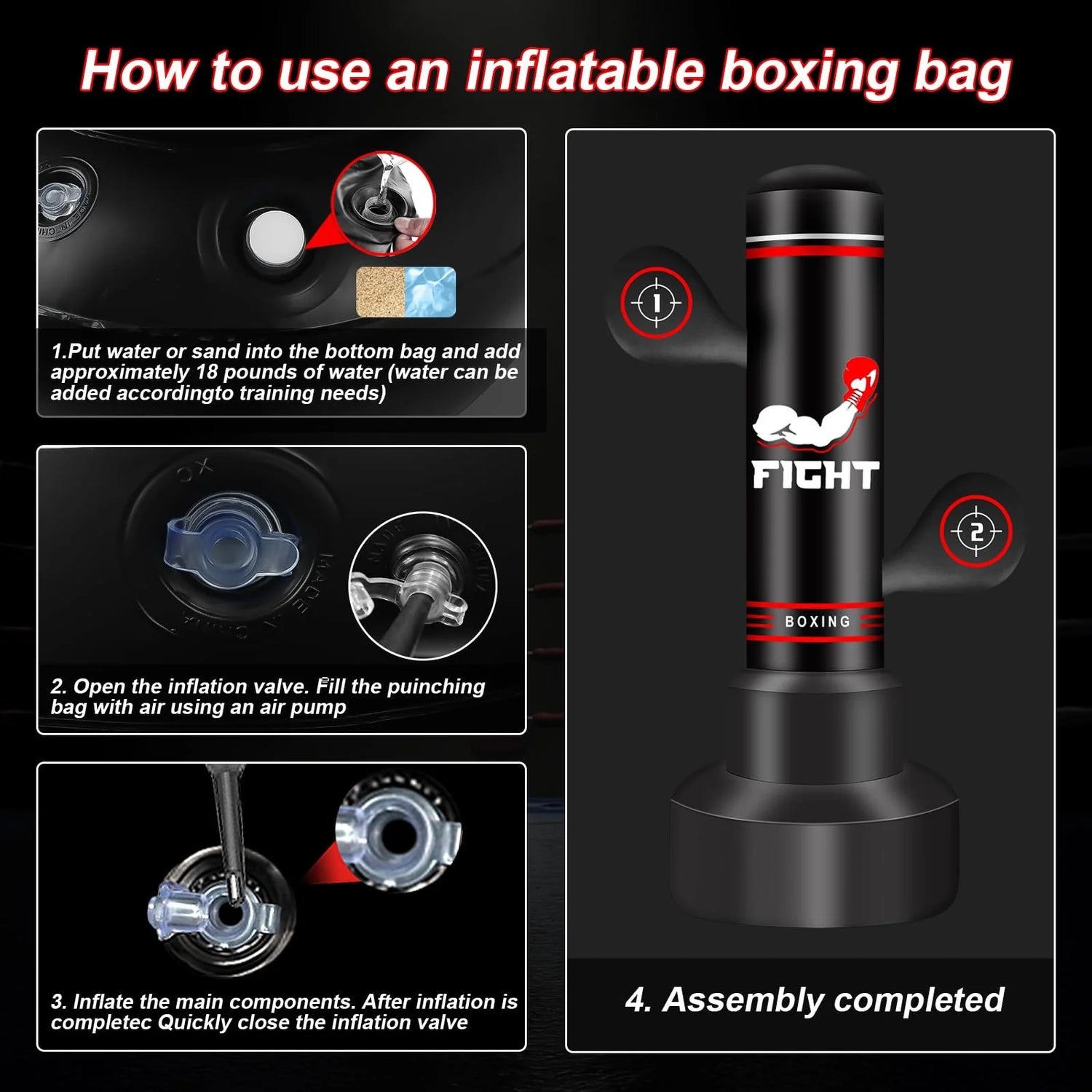 Heavy Punching Bag for Adults Teens, Heavy Bags for Boxing Freestanding with Gloves, Pump and Jump Rope, Boxing Reflex Ball for Men Training Equipment MMA Fitness Home Gym