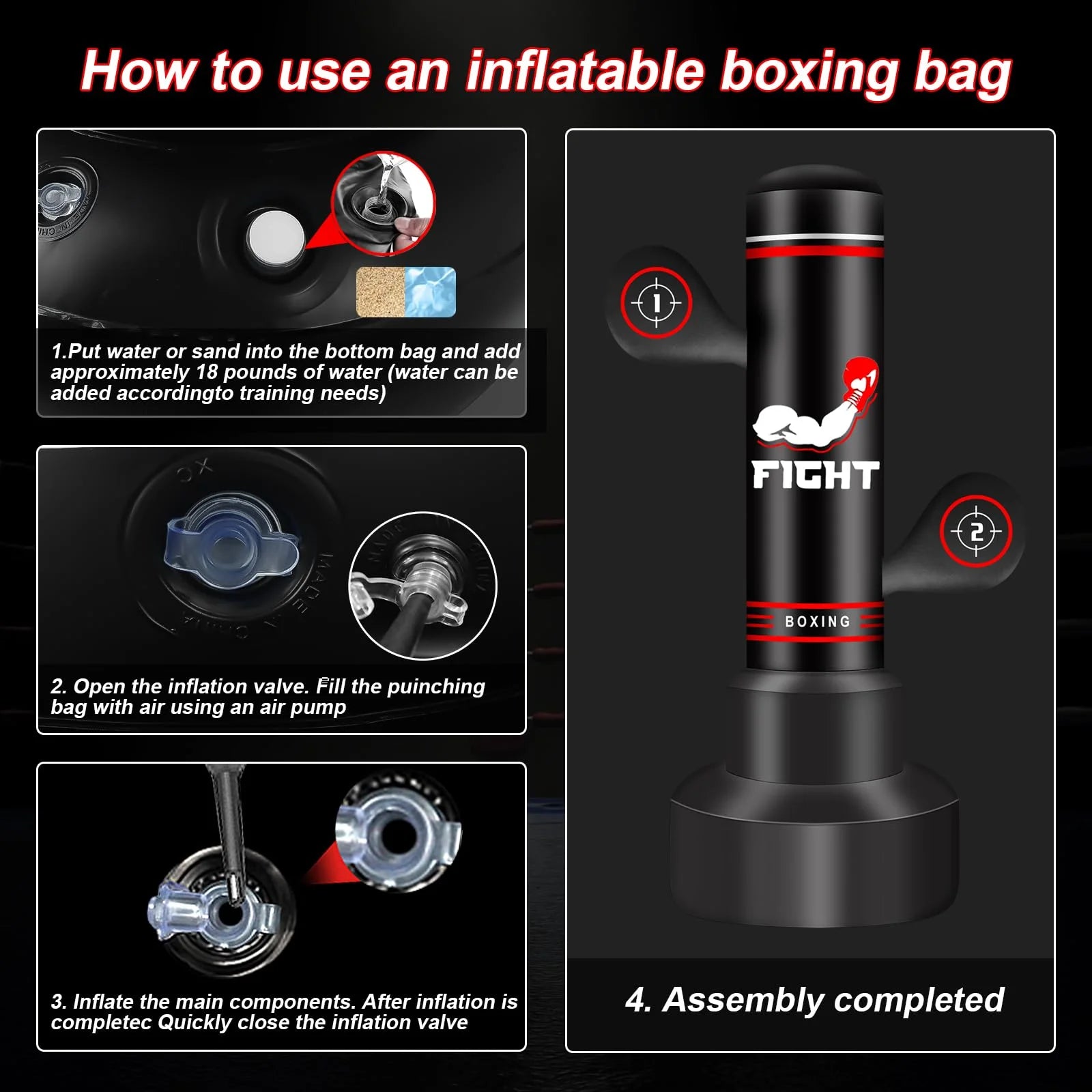 Heavy Punching Bag for Adults Teens, Heavy Bags for Boxing Freestanding with Gloves, Pump and Jump Rope, Boxing Reflex Ball for Men Training Equipment MMA Fitness Home Gym