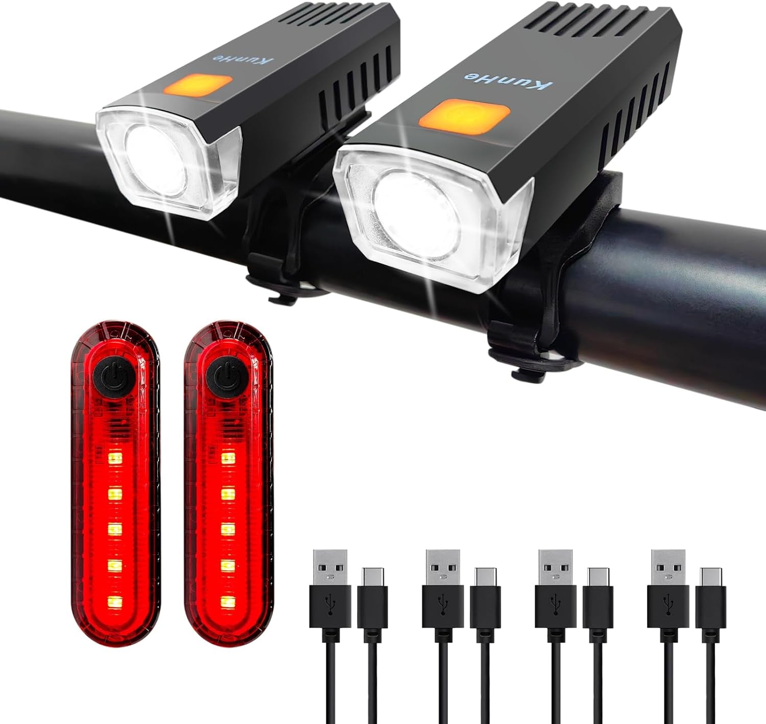 USB-C Rechargeable Bike Lights Front and Rear(2Or4Or10Or20 Packs) Night Riding for Kids &Adults 3 Lights Modes Used as a Safety Indicator Light for Skateboards Strollers and Wheelchairs
