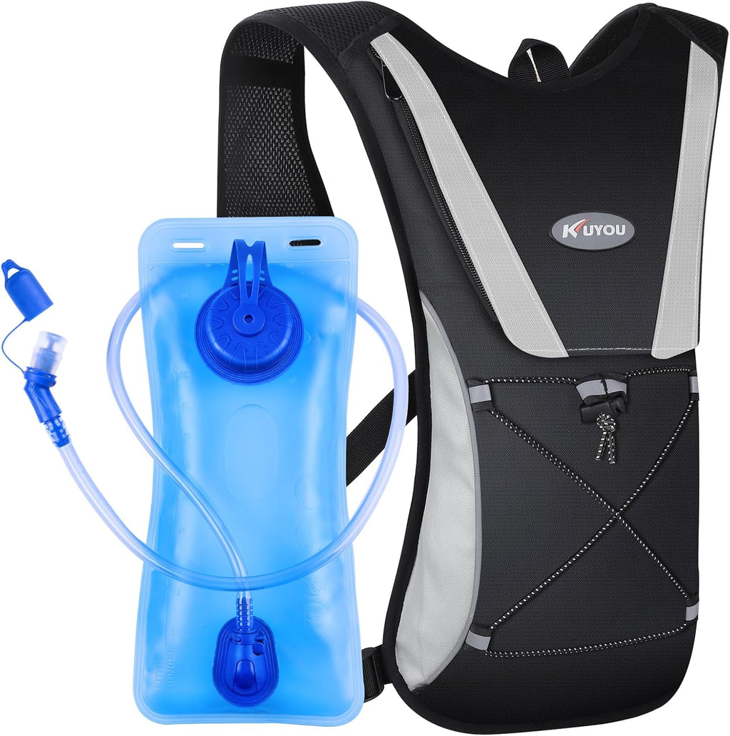 Running Hydration Vest - Lightweight Insulated Hydration Backpack with 2L Water Bladder, Adjustable Chest Straps and Reflective Water Backpack for Running Marathon Race Hiking Cycling
