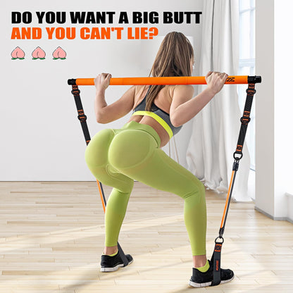 Pilates Bar Kit with Resistance Bands, Pilates Equipment, Multifunctional Pilates Bar for Women &amp; Men, Pilates Kit for Hip, Back, Arm, Full-Body Workouts, Home Gym Strength Training Equipment