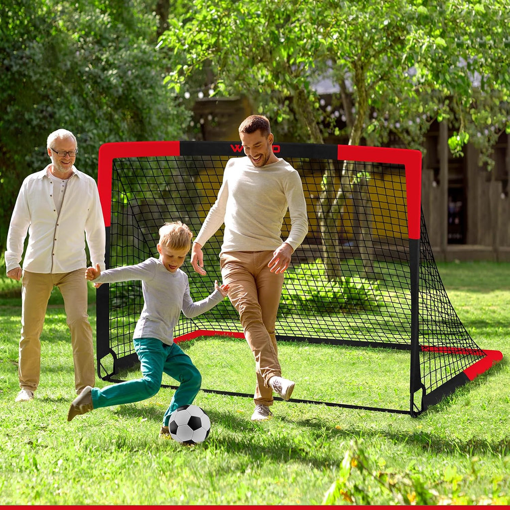 Kids Soccer Goals for Backyard Set of 2, 6X4 Ft Portable Toddler Soccer Goal Training Equipment with Soccer Target, Ball, Cones, Soccer Net for Kids Age 3-5 6-8 8-12 10-12-14 Outdoor Sports Games Gift