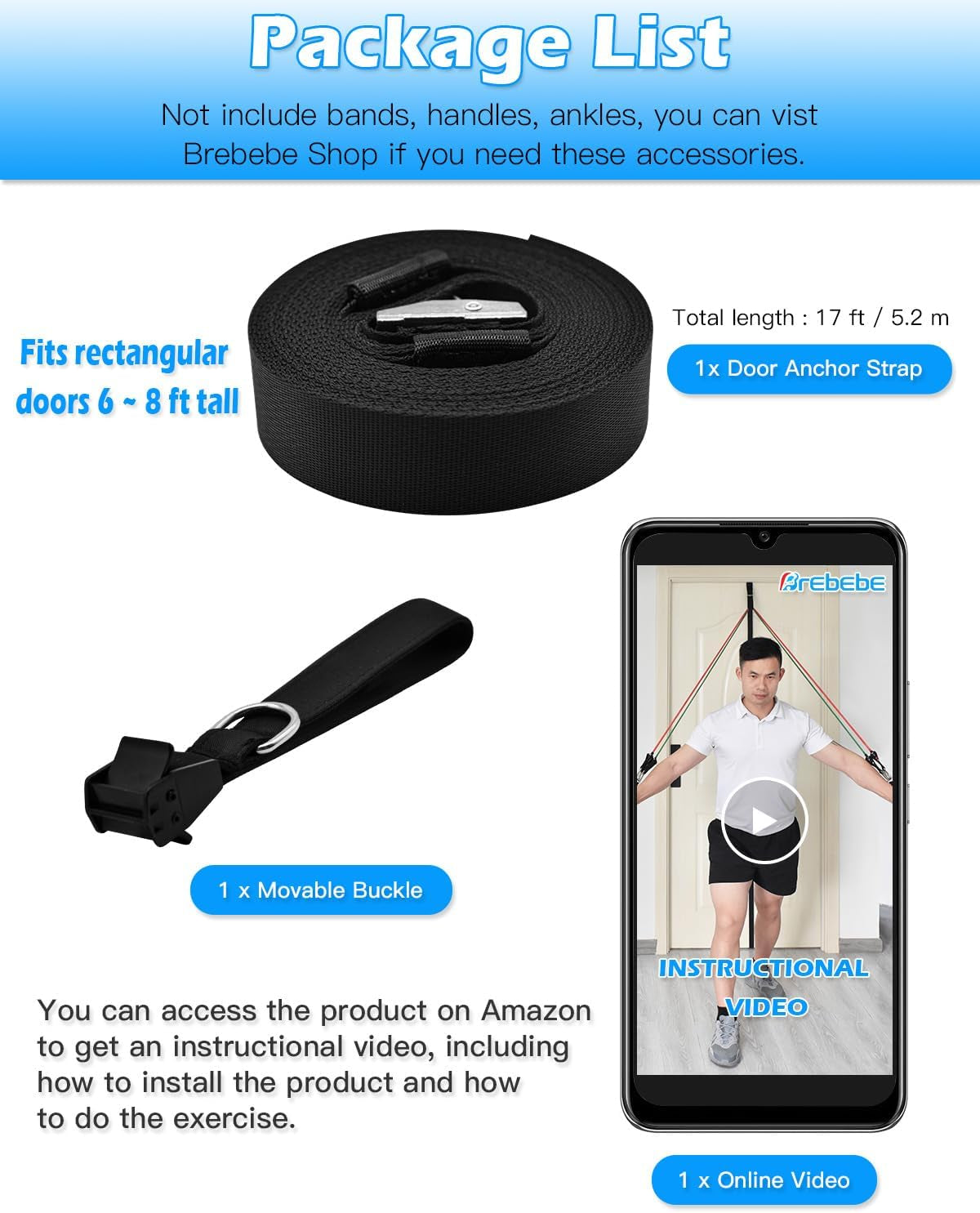 Door Anchor Strap for Resistance Bands…