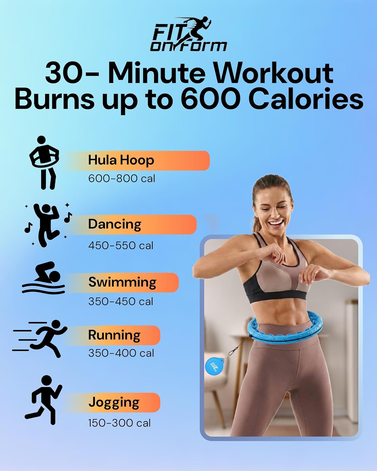 Infinity Weighted Hula Hoop for Adults Weight Loss, Smart Exercise Hola Circle Hoop for Women Abs Workout