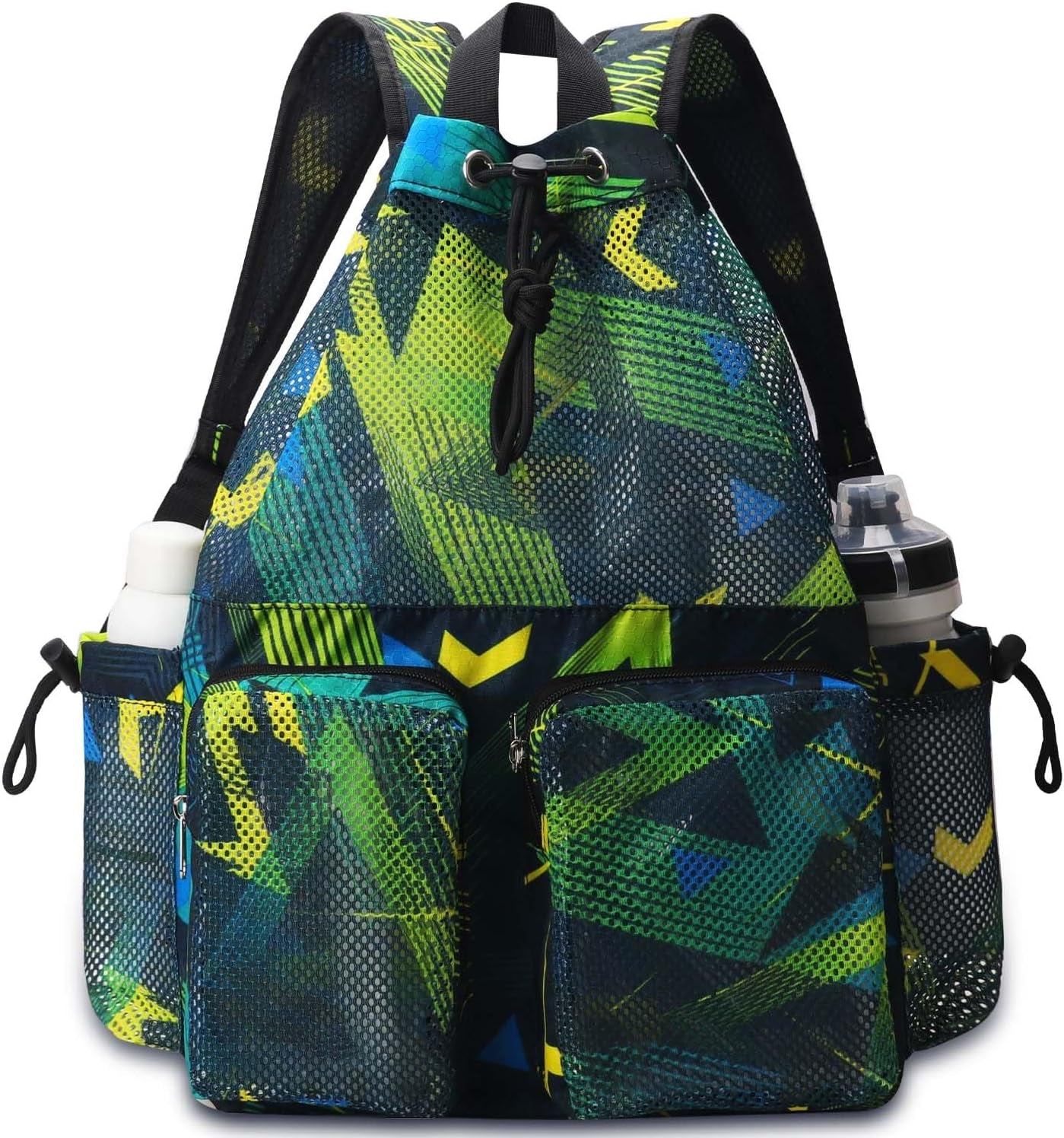 Mesh Swim Bags for Swimmers - Drawstring Backpack for Women Men Teen Swim Team G