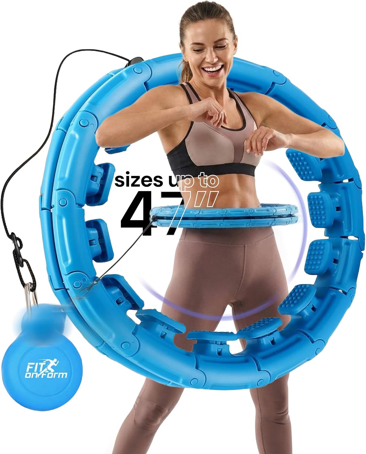 Infinity Weighted Hula Hoop for Adults Weight Loss, Smart Exercise Hola Circle Hoop for Women Abs Workout