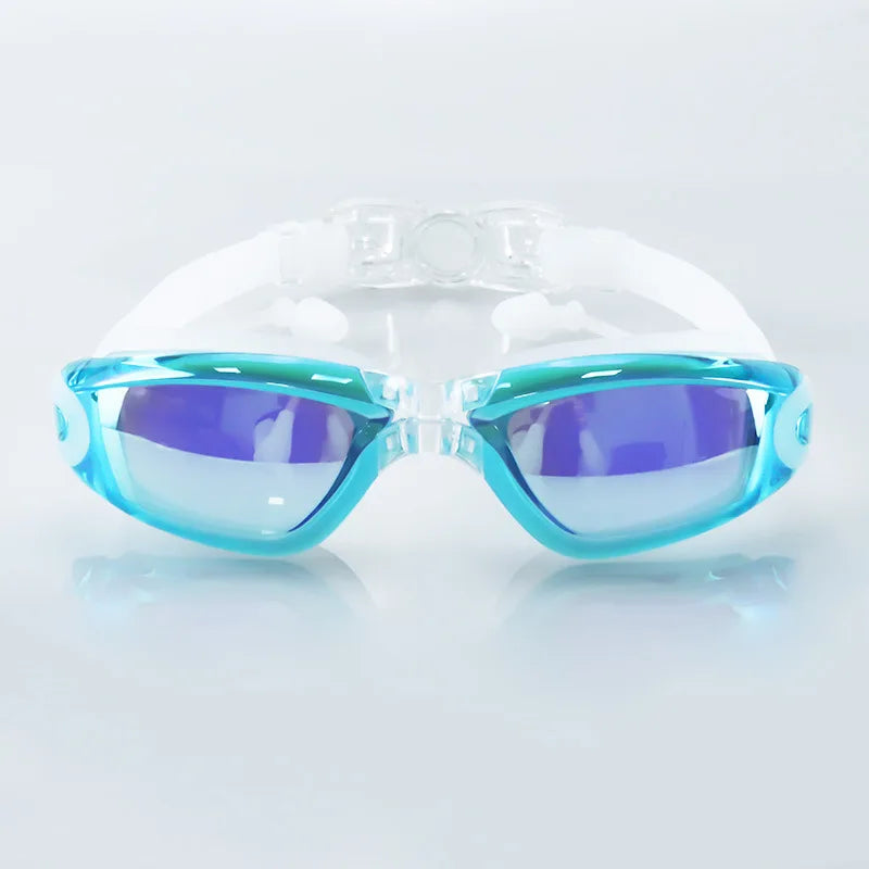 Swimming Goggles Adult Pool Glasses anti Fog Men Women UV Protection Optical Waterproof Swim Eyewear with Earplugs