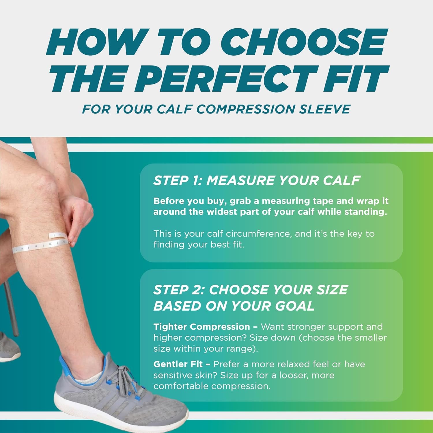 Calf Compression Sleeve for Men & Women, 20-30Mmhg Compression | Leg Sleeve for Shin Splints, Varicose Veins, Swelling & Pain Relief | Footless Socks for Running, Cycling & Travel