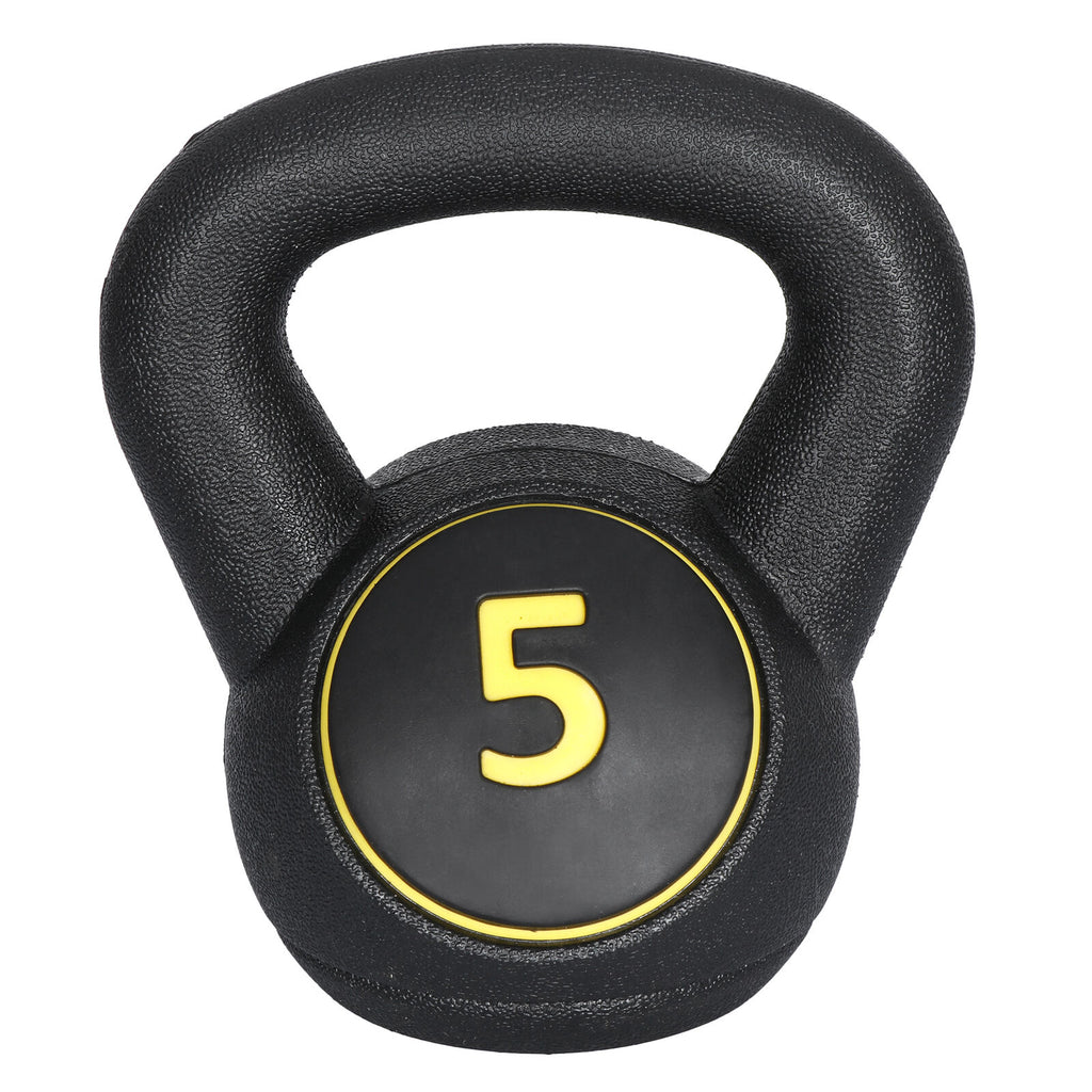 3-Piece Kettlebell Set with Storage Rack Exercise Fitness Weights Indoor Gym