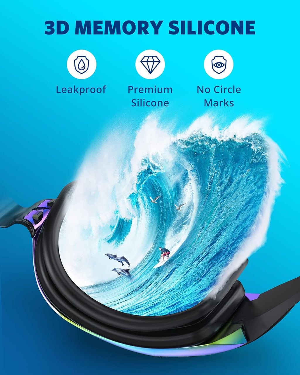 Swim Goggles, Swimming Goggles No Leaking Full Protect Adult Youth